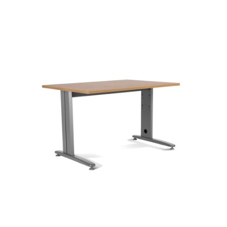 2857-MESA DE OFICINA SERIE METAL 140X80 GRIS / ROBLE ROCADA 2001AC08