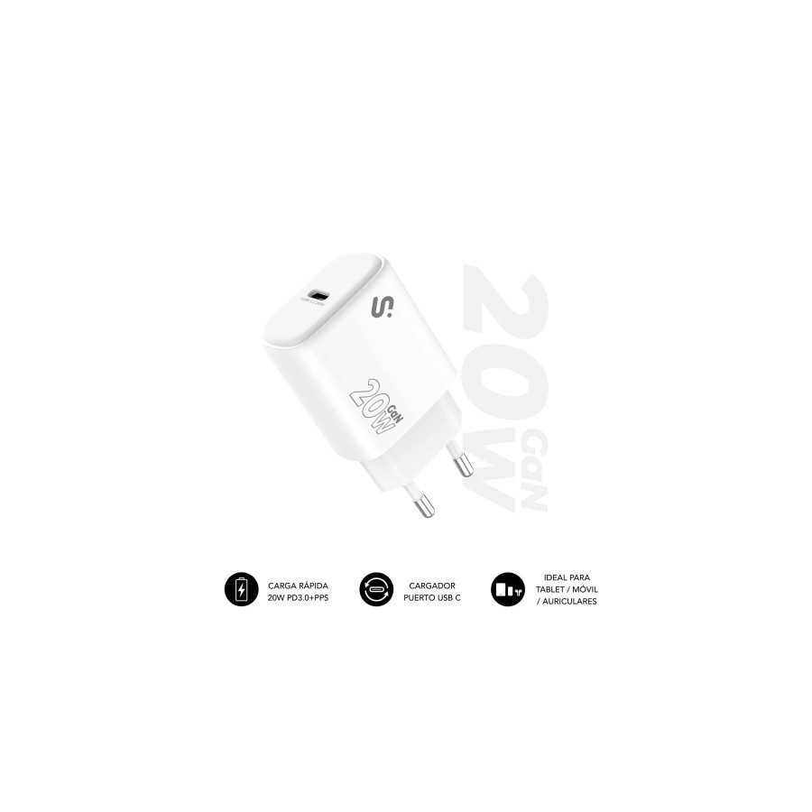 28611-SUBBLIM Cargador USB-C GaN 20W , Power Delivery 3.0 & PPS, Enchufe Rapido para iPhone 16-12, iPad, Galaxy S24-S20, 28611-SUBBLIM Cargador USB-C GaN 20W , Power Delivery 3.0 & PPS, Enchufe Rapido para iPhone 16-12, iPad, Galaxy S24-S20,
