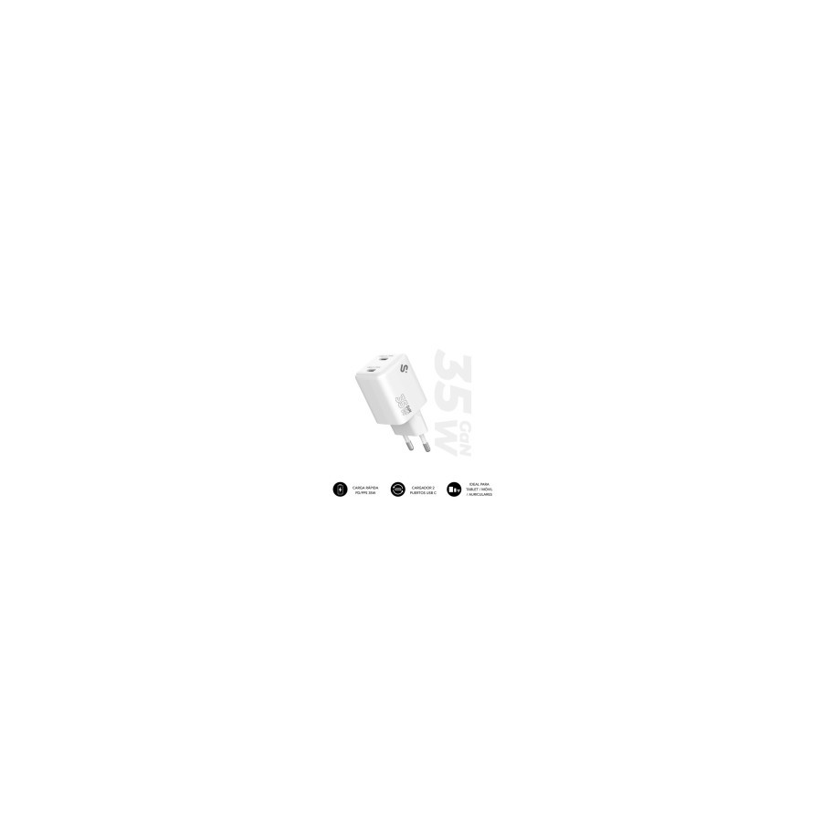 28614-SUBBLIM CARGADOR GAN 35W CHARGER USB C+C 28614-SUBBLIM CARGADOR GAN 35W CHARGER USB C+C