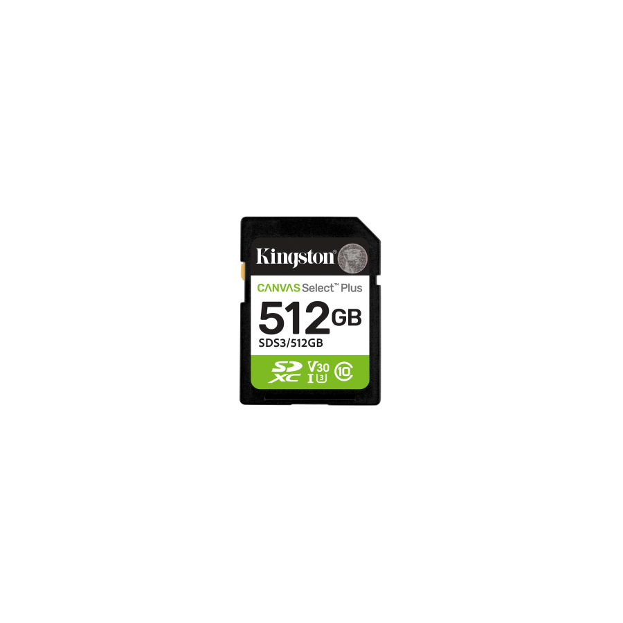 28733-Kingston Technology 512 GB SDXC Canvas Select Plus Gen3 150 MB/s C10 UHS-I U3 V30 28733-Kingston Technology 512 GB SDXC Canvas Select Plus Gen3 150 MB/s C10 UHS-I U3 V30