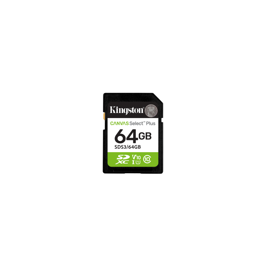 28735-Kingston Technology 64 GB SDXC Canvas Select Plus Gen3 100 MB/s C10 UHS-I U1 V10 28735-Kingston Technology 64 GB SDXC Canvas Select Plus Gen3 100 MB/s C10 UHS-I U1 V10