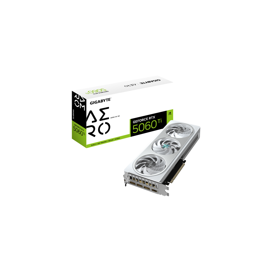 28788-GIGABYTE GeForce RTX 5060 Ti AERO OC 8G Tarjeta Grafica - 8 GB GDDR7, 128 bits, PCI-E 5.0, 2647 MHz Frecuencia del 28788-GIGABYTE GeForce RTX 5060 Ti AERO OC 8G Tarjeta Grafica - 8 GB GDDR7, 128 bits, PCI-E 5.0, 2647 MHz Frecuencia del
