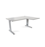 2879-MESA DE OFICINA SERIE METAL FORMA L DERECHA 180X120 GRIS / GRIS ROCADA 2052AC02