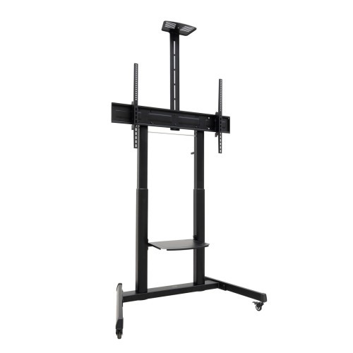 28809-TooQ "AQUILES" Soporte de Suelo con Ruedas con Regulacion de Altura para Pantallas 60"-100", Negro