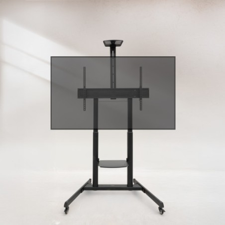 28810-TooQ "AQUILES" Soporte de Suelo con Ruedas con Regulacion de Altura para Pantallas 60"-100", Negro
