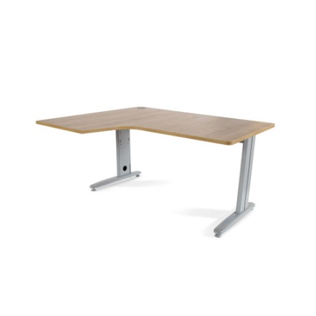2885-MESA DE OFICINA SERIE METAL FORMA L IZQUIERDA 160X120 GRIS / ROBLE ROCADA 2053AC08