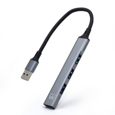 Ewent EW1144 hub de interfaz USB 32 Gen 1 31 Gen 1 Type A 5000 Mbit s Gris Plata