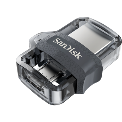 Sandisk Ultra Dual m30 unidad flash USB 32 GB USB Type A Micro USB 32 Gen 1 31 Gen 1 Negro Plata Transparente