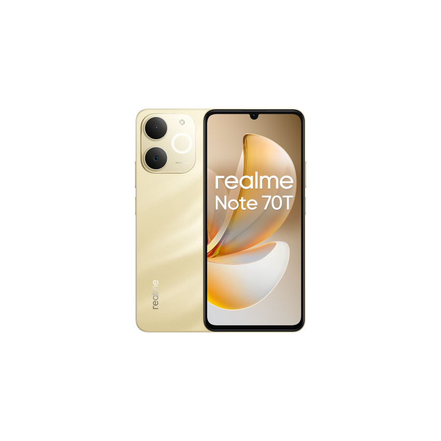 29144-realme Note 70T 17,1 cm (6.74") SIM doble Android 15 4G USB Tipo C 4 GB 128 GB 6000 mAh Oro 29144-realme Note 70T 17,1 cm (6.74") SIM doble Android 15 4G USB Tipo C 4 GB 128 GB 6000 mAh Oro