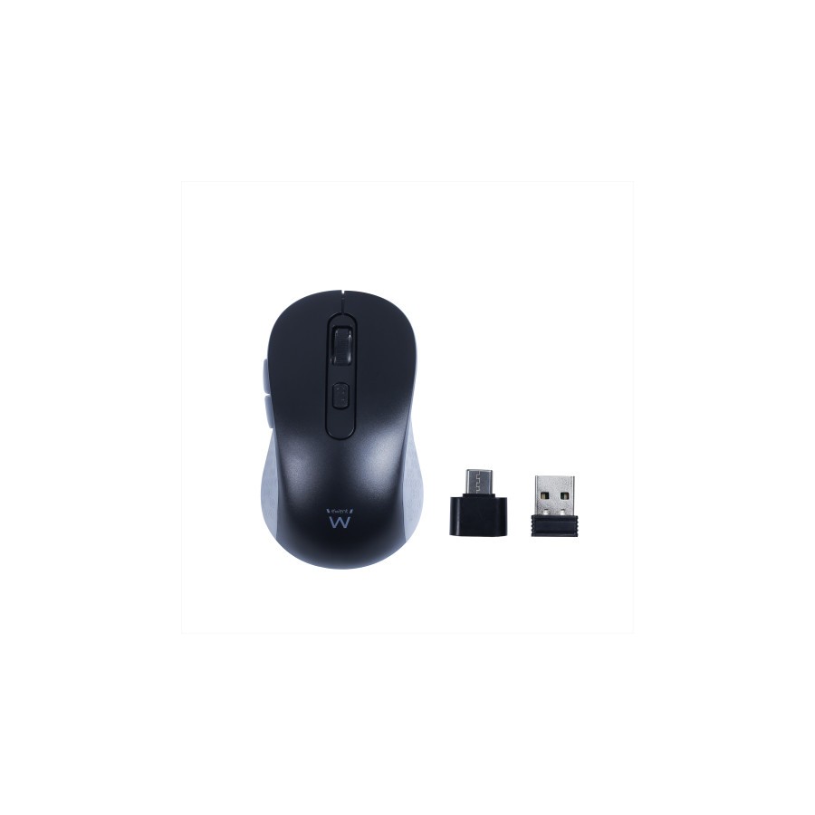 29483-Ewent Raton inalambrico USB-A de 2,4 GHz con botones silenciosos y adaptador tipo C 29483-Ewent Raton inalambrico USB-A de 2,4 GHz con botones silenciosos y adaptador tipo C
