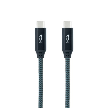 29841-Nanocable Cable USB 3.2 Gen2x2 20Gbps 5A/100W 4K/60Hz USB-C/M-USB-C/M, Gris/Negro, 2 m