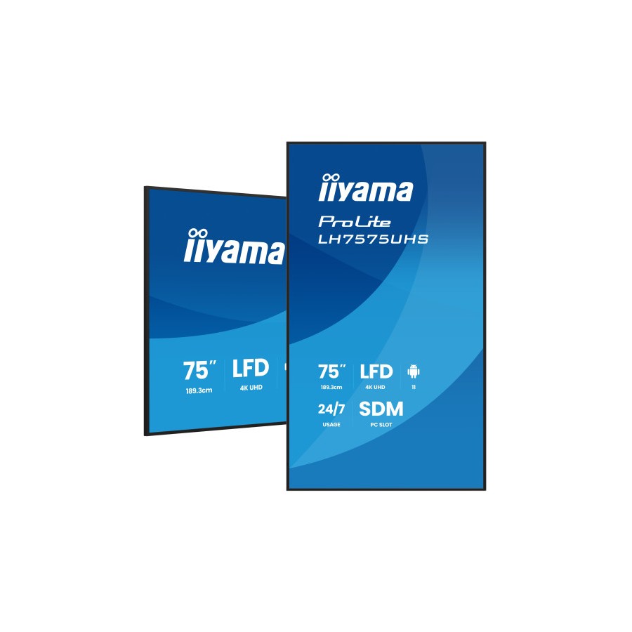 29934-MONITOR IIYAMA 75" (LH7575UHS-B2AG) 3840X2160 / 4K UHD / 24/7 / 500 CD/M / 8MS / DP / 3XHDMI / MICRO SD SLOT / E- 29934-MONITOR IIYAMA 75" (LH7575UHS-B2AG) 3840X2160 / 4K UHD / 24/7 / 500 CD/M / 8MS / DP / 3XHDMI / MICRO SD SLOT / E-