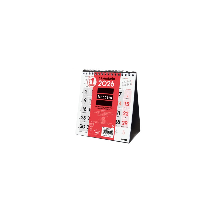 30293-CALENDARIO 2026 SOBREMESA NEUTRO NUMEROS GRANDES XS 140X150MM FINOCAM 780120026 30293-CALENDARIO 2026 SOBREMESA NEUTRO NUMEROS GRANDES XS 140X150MM FINOCAM 780120026
