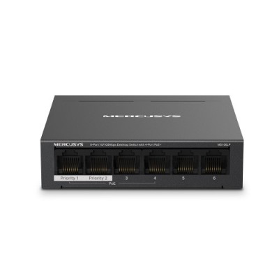 Mercusys MS106LP switch Gestionado Fast Ethernet 10 100 Energia sobre Ethernet PoE Negro