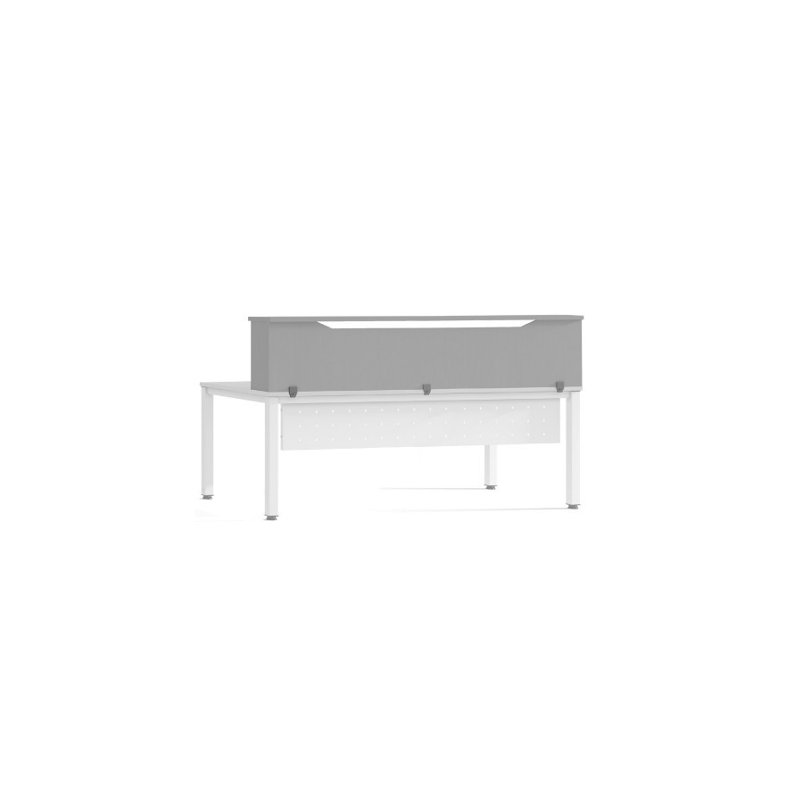 3061-MODULO RECEPCION ALTILLO 200CM GRIS / GRIS. MEDIDAS 200X40X30CM. (MESA NO INCLUIDA EN EL PRECIO, SE COMPRA APARTE)