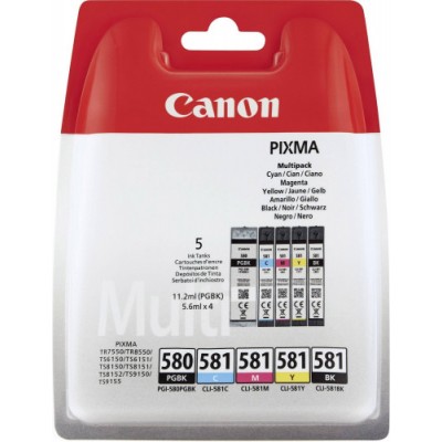 CANON PACK CARTUCHO TINTA 5 COLORES CMYK PGBK CANON PGI 580 CLI 581