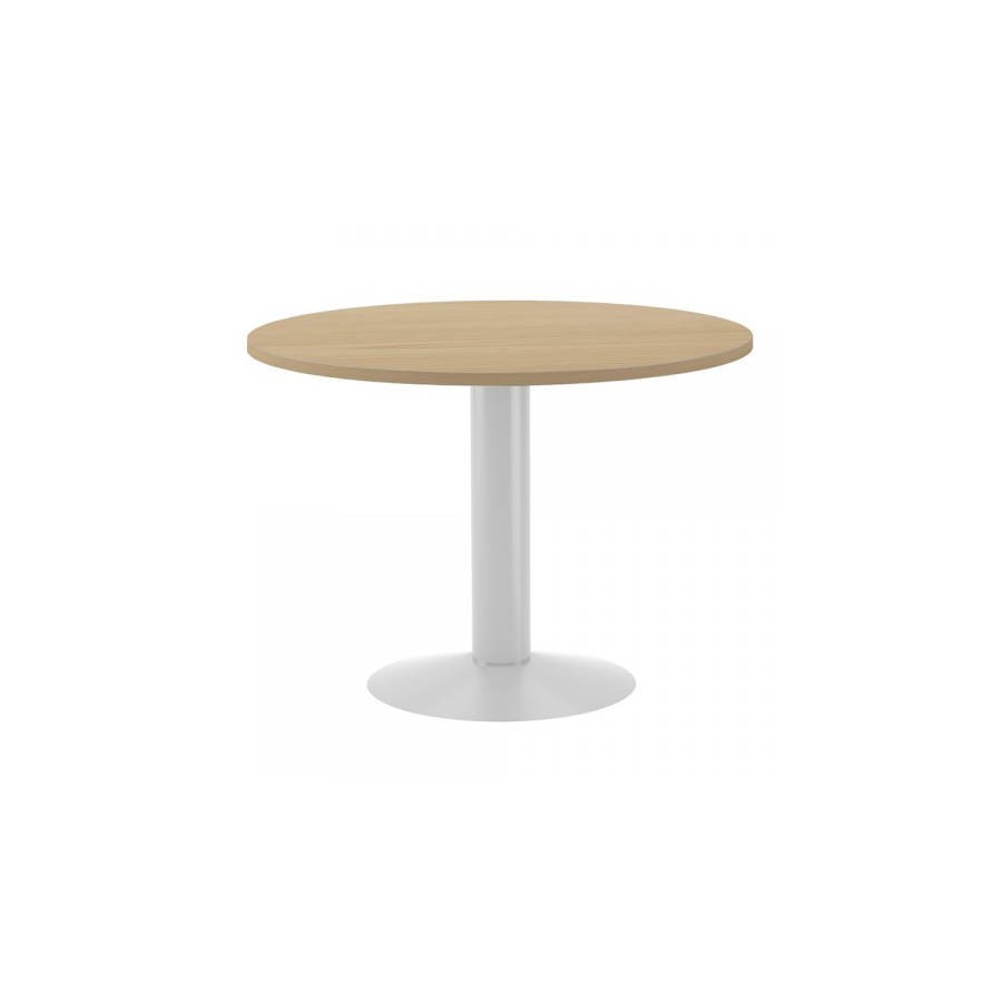 3078-MESA DE REUNIONES REDONDA 100CM DE DIAMETRO. ALTURA 72CM. COLOR: PATA METALICA BLANCA / TABLERO ROBLE ROCADA 3005AT 3078-MESA DE REUNIONES REDONDA 100CM DE DIAMETRO. ALTURA 72CM. COLOR: PATA METALICA BLANCA / TABLERO ROBLE ROCADA 3005AT