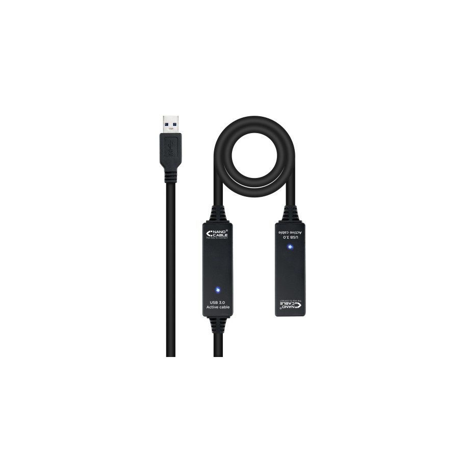 31182-Nanocable Cable USB 3.0 prolongador con amplificador, tipo A/M-A/H, 15m 31182-Nanocable Cable USB 3.0 prolongador con amplificador, tipo A/M-A/H, 15m
