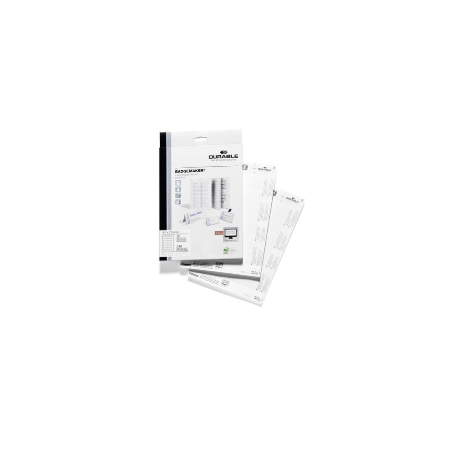 31219-Durable Etiquetas BadgemakerR para portanombres 40 x 75 mm 31219-Durable Etiquetas BadgemakerR para portanombres 40 x 75 mm