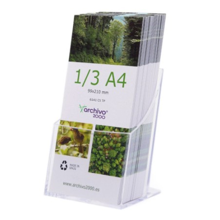 31283-PORTAFOLLETOS SOBREMESA PREMIUM 1/3 A4 VERTICAL 85x115x145MM ARCHIVO 2000 6141CSTP