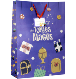 31356-BOLSA JUMBO REYES MAGOS (40X70X18 CM) COLORES SURTIDOS BISMARK 333602