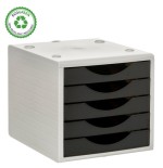 31372-MODULO ECOGREEN 5 CAJONES 100% RECICLADO Y RECICLABLE DIN A4 FOLIO Y SUBCARPETA MEDIDAS: 340X270X260 MM CARCASA GR
