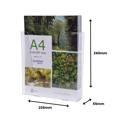 31395-PORTAFOLLETOS MURAL PREMIUM A4 VERTICAL 55x235x240MM ARCHIVO 2000 9005CSTP