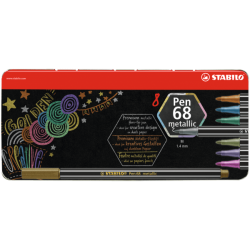 3193-ESTUCHE METAL 6 UNIDADES PEN 68 METALLIC COLORES SURTIDOS STABILO 6808/8-31