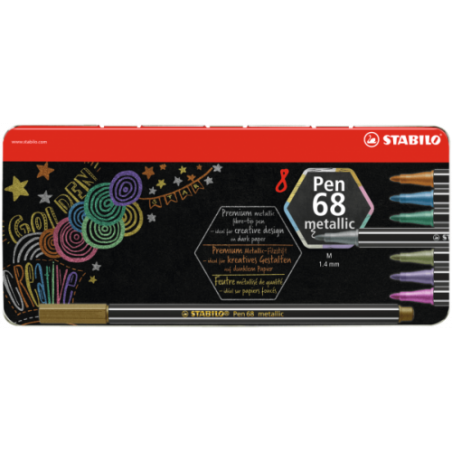 3193-ESTUCHE METAL 6 UNIDADES PEN 68 METALLIC COLORES SURTIDOS STABILO 6808/8-31
