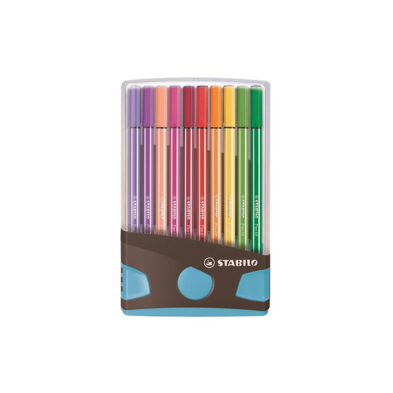 3196-CAJA 20 ROTULADORES PEN 68 COLORPARADE PUNTA 1 MM ANTRACITA/AZUL STABILO 6820-04-04