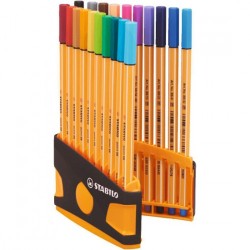 3197-CAJA 20 ROTULADORES POINT 88 COLORPARADE PUNTA 1 MM ANTRACITA/NARANJA STABILO 8820-03-05