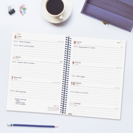 32016-AGENDA 2026 BASIC YEAR E10 155X212MM SEMANA VISTA HORIZONTAL AZUL FINOCAM 741451026