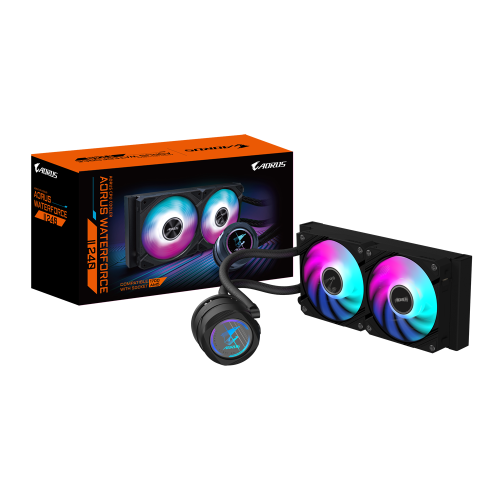 32056-GIGABYTE Refrigeracion liquida AIO AORUS WATERFORCE II 240 para CPU - 2 ventiladores ARGB de 120 mm, mecanismo de