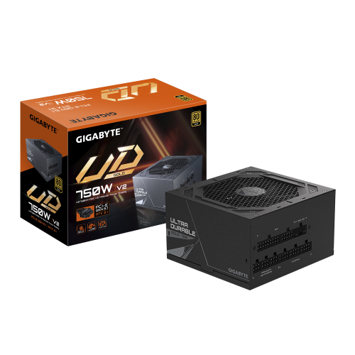 32070-GIGABYTE UD750GM PG5 V2 Fuente de Alimentacion - PCIe Gen 5.1, 80 PLUS Gold, Diseno completamente modular, Ventila