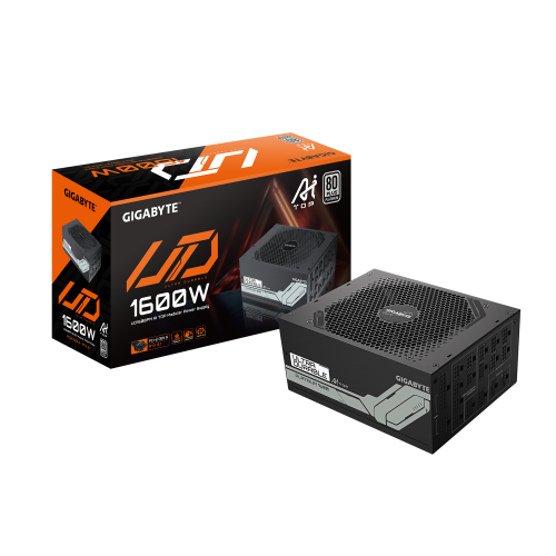 32072-GIGABYTE UD1600PM PG5 AI TOP Fuente de Alimentacion - PCIe 5.0, 80 PLUS Platinum, Diseno totalmente modular, Venti