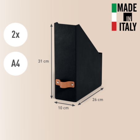 32199-PACK 2 REVISTEROS DE CARTON COLOR NEGRO LEITZ 24710095