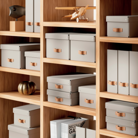 32211-PACK 2 CAJAS DE ALMACENAMIENTO CARTON PEQUENA COLOR BEIGE LEITZ 61470012