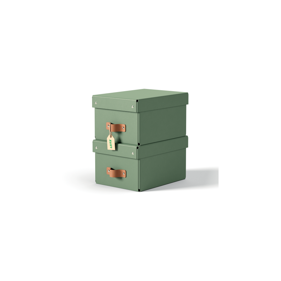 32212-PACK 2 CAJAS DE ALMACENAMIENTO CARTON PEQUENA COLOR VERDE LEITZ 61470050