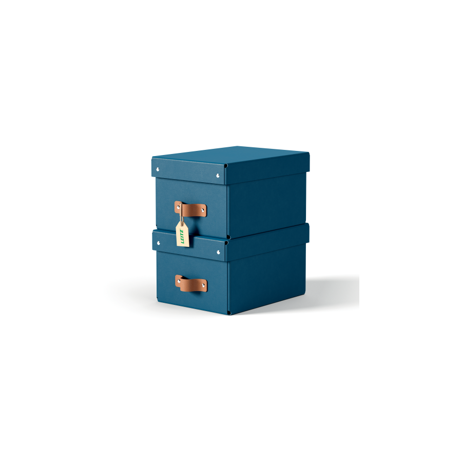 32214-PACK 2 CAJAS DE ALMACENAMIENTO CARTON PEQUENA COLOR AZUL LEITZ 61470068