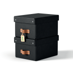 32216-PACK 2 CAJAS DE ALMACENAMIENTO CARTON PEQUENA COLOR NEGRO LEITZ 61470095