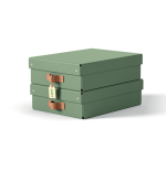 32220-PACK 2 CAJAS DE ALMACENAMIENTO CARTON MEDIANA BAJA COLOR VERDE LEITZ 61480050