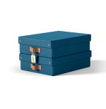 32222-PACK 2 CAJAS DE ALMACENAMIENTO CARTON MEDIANA BAJA COLOR AZUL LEITZ 61480068