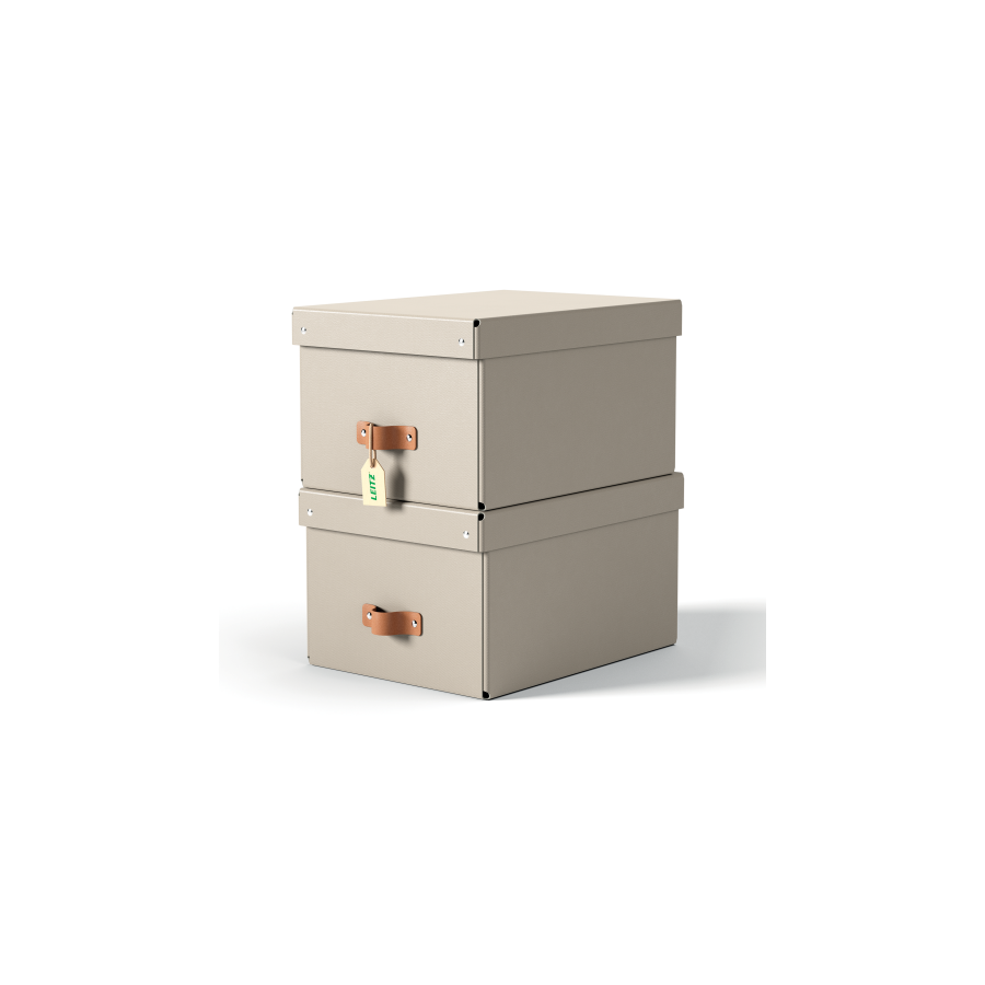32226-PACK 2 CAJAS DE ALMACENAMIENTO CARTON MEDIANA COLOR BEIGE LEITZ 61490012