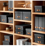 32233-PACK 2 CAJAS DE ALMACENAMIENTO CARTON MEDIANA COLOR NEGRO LEITZ 61490095