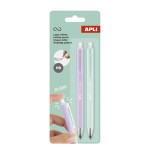 32312-PACK 2 LAPICES RETRACTIL INFINITO LILA/VERDE APLI 20065