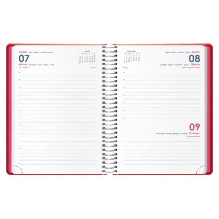 32657-AGENDA 2026 DENVER ESPIRAL DIA PAGINA 15 X 21 CM. COLOR ROJO DOHE 12719 - 26