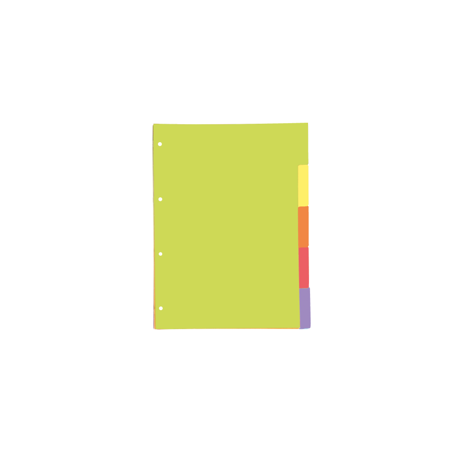 32879-SEPARADORES CARTULINA STRONGLINE A4 5 POSICIONES - 5 COLORES VIVOS OXFORD 400149955