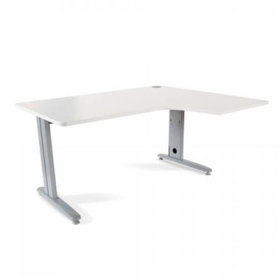 MESA DE OFICINA SERIE METAL FORMA L DERECHA 160X120 GRIS BLANCO ROCADA 2051AC04