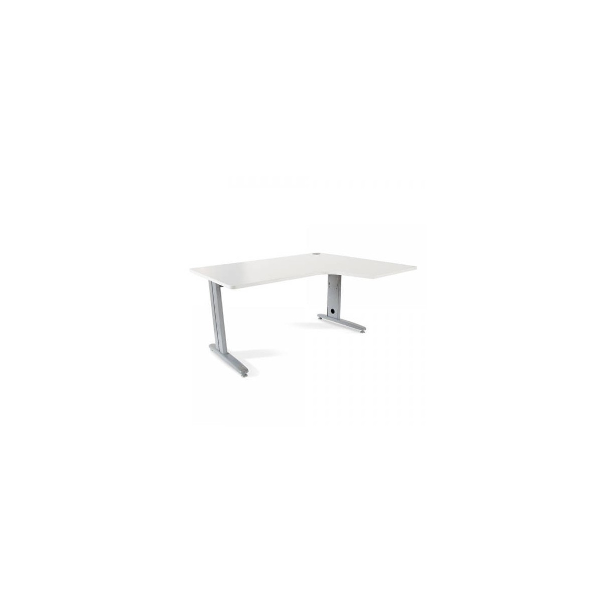 MESA DE OFICINA SERIE METAL FORMA L DERECHA 160X120 GRIS BLANCO ROCADA 2051AC04