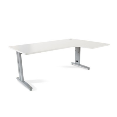 MESA DE OFICINA SERIE METAL FORMA L DERECHA 180X120 GRIS BLANCO ROCADA 2052AC04